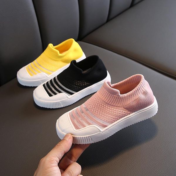 

sneakers 2021 summer autumn children fashion knit sock shoes for girls boys soft bottom sport baby kids breathable, Black;red