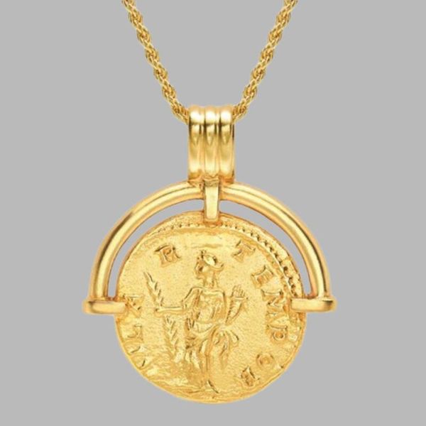 

chains geometric coin round necklace ladies hip hop retro roman letters clavicle chain accessories in europe and america, Silver