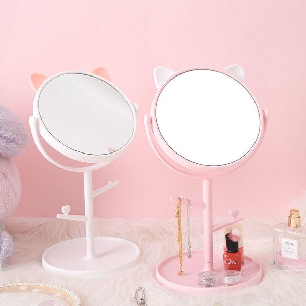 

makeup mirror simple girl deskcute dormitory dressing portable round jewelry storage mirrors