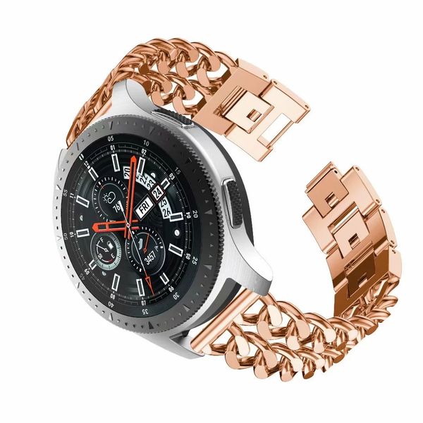 Alça de banda de aço inoxidável de diamante para Samsung Galaxy Watch 42mm 46mm Esporte de Engrenagem S2 Classic S3 Cintas ativas Metal Pulseira de Metal 20mm 22mm Moda