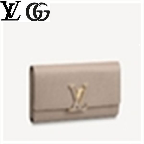 

m61249 capucines wallet real leather long s chain pouches key card holders cases purse clutches evening, Red;black