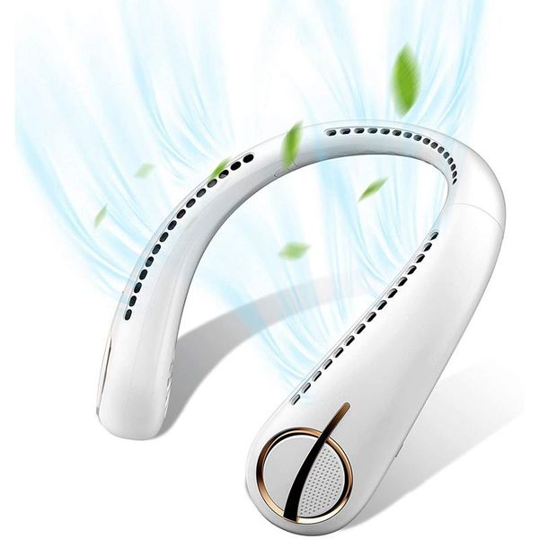 

electric fans portable neck fan negative ions hands bladeless necklace personal air conditioner cooling