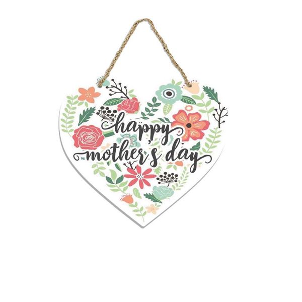 

decorative objects & figurines mother's day hanging door sign heart flower ornament mom gift wooden window wall pendant decor home deco