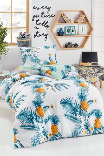 

bedding sets junior duvet cover set single customananas white ep-022024