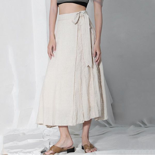 

skirts seebeautiful high waist belt irregular stitching loose a-line half-body skirt woman summer autumn 2021 tide fashion t271, Black