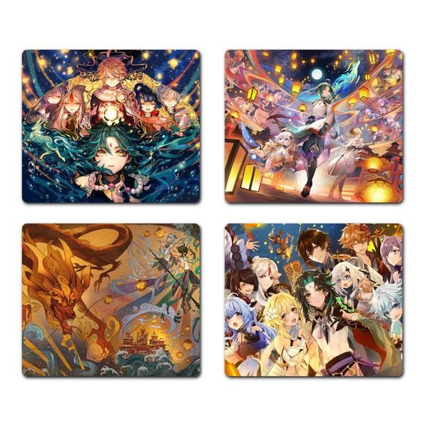 

mouse pads & wrist rests genshin impact customized mousepads computer lapanime mat game office work pad non-slip cushion
