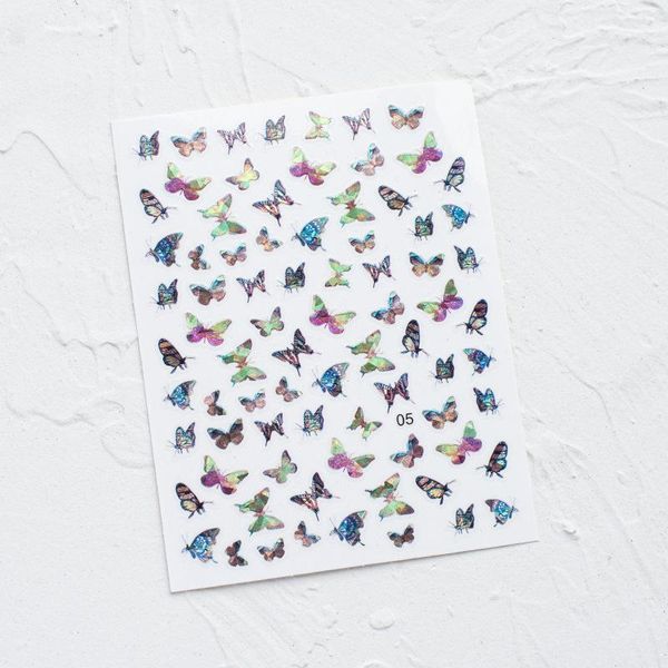 

stickers waterproof cute butterfly nail simulation laser art drop1, Black