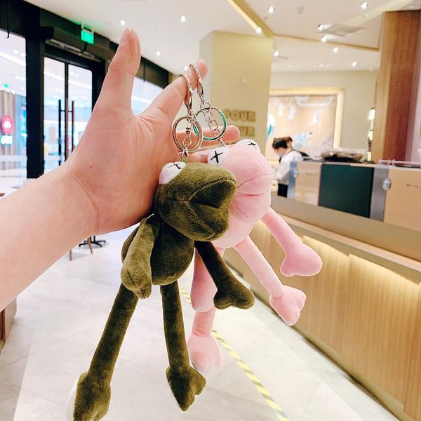 

bag parts & accessories 21cm cute frong plush animal ornament cartoon buckle ornaments soft stuffed animals decoration for home children gif, Black