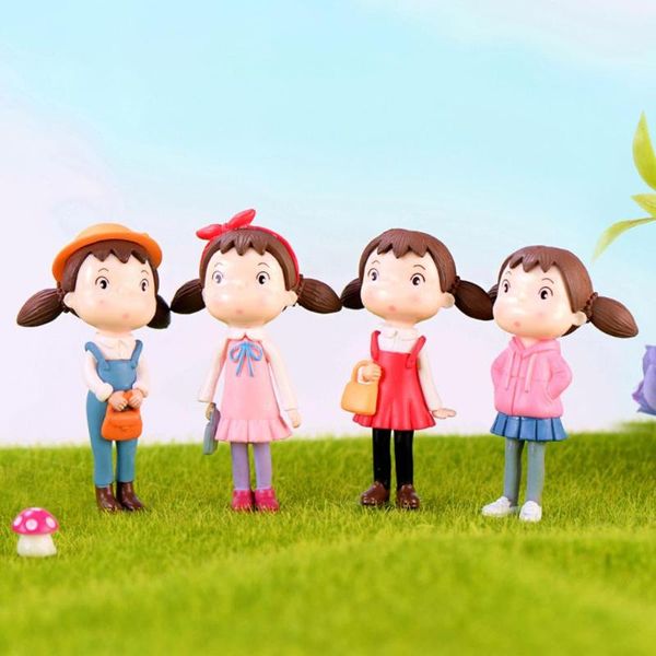 

decorative objects & figurines 4pcs lovely little girl model figurine mini bonsai fairy garden cake landscape diy ornament for wedding party