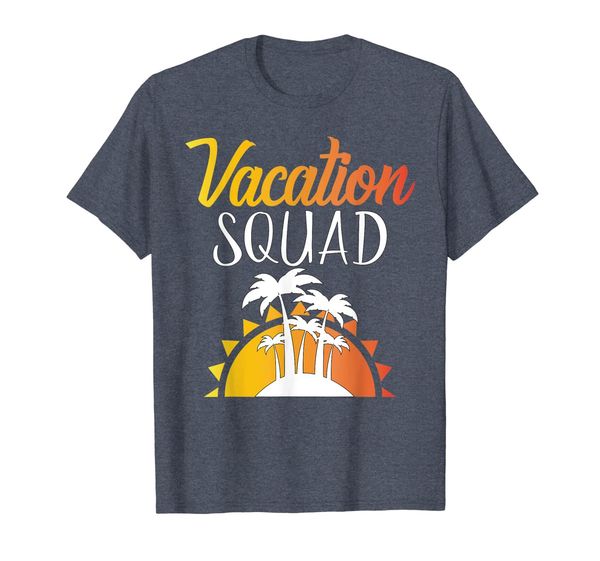 

vacation squad sun palm tree funny family vacation t shirt, White;black