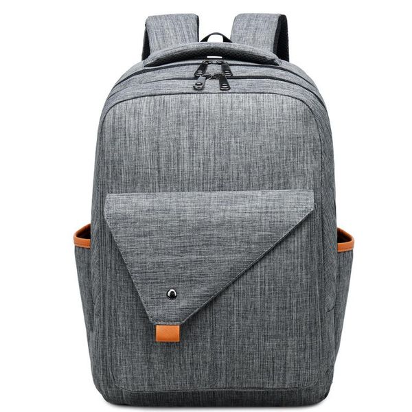 

backpack 2021 oxford large capacity women men casual 16 inch lapbag waterproof gray bookbag couple