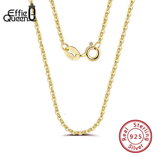 Effie Queen Italian 925 Collana con catena portacavi in argento multicolore 45 cm Collana per ciondolo Donna Uomo Gioielli Regalo all'ingrosso Sc06-g