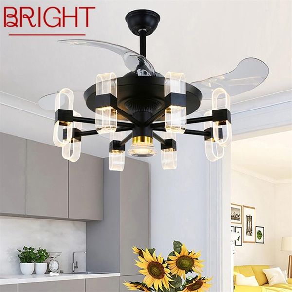 

ceiling fans bright modern fan with light and control led fixtures 220v 110v decorative for home living room bedroom restaurant