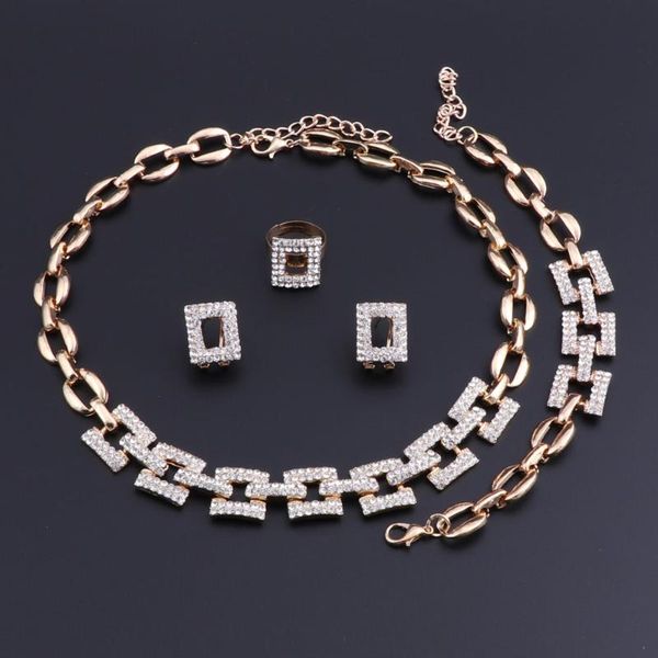 

earrings & necklace oeoeos 2021 fashion ball pendant bracelet ring gold color jewelry set women's wedding accessories, Silver