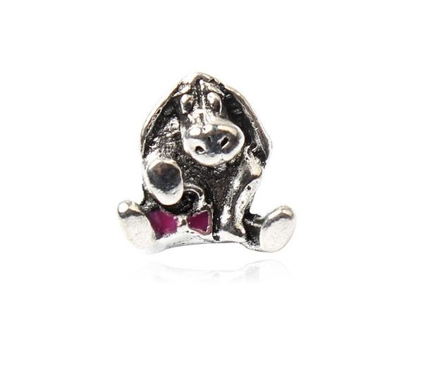 

fits pandora bracelets 30pcs donkey charms beads silver charms bead for women diy european necklace jewelry, Black