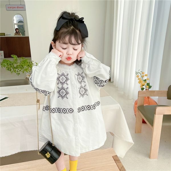 

girl's dresses korean style spring girls embroidery lantern sleeves princess es children clothes e8045 a7n1, Red;yellow