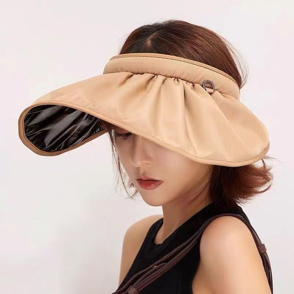 

wide brim hats summer big sun for women empty hat outdoor sunshade sunscreen riding cap beach ladies chapeau femme, Blue;gray