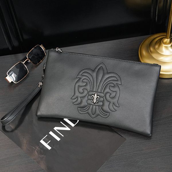 

wholesale factory mens leather wallets horizontal large capacity business clutch bags simple joker black storage wallet street personality r, Red;black