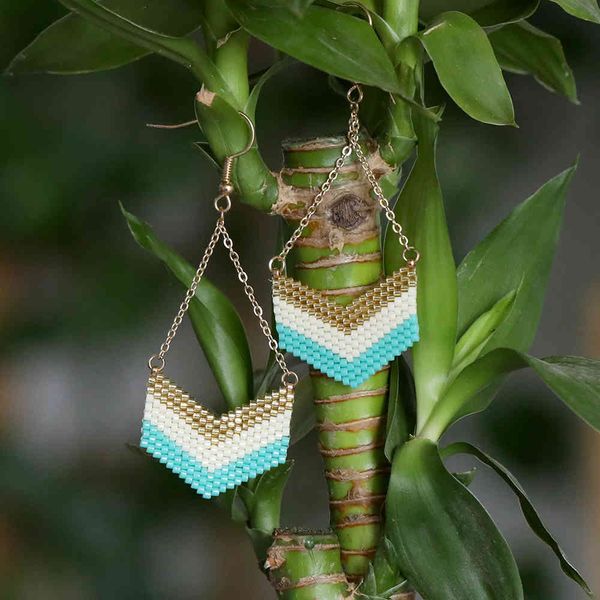 

rttooas miyuki beaded drop earrings women bohemian dangle earring fashion summer beach female jewelry 2020 whole, Golden
