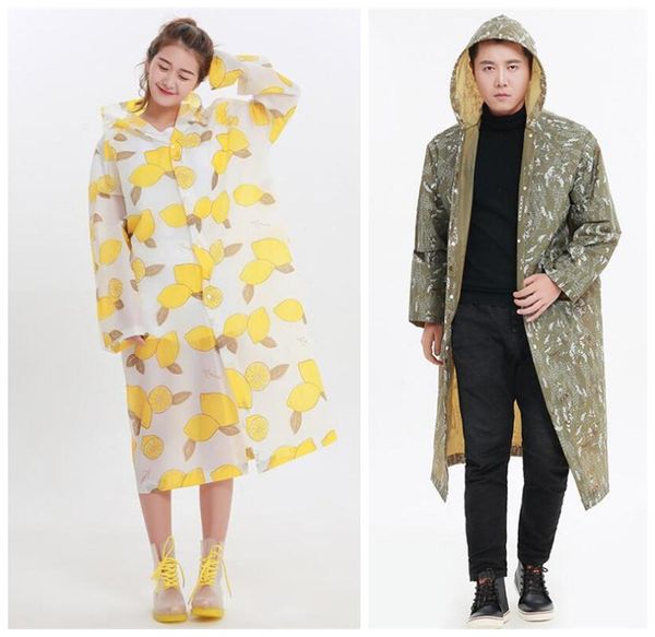 

raincoats fashion floral transparent eva plastic raincoat travel waterproof rainwear poncho outdoor rain coat cycling