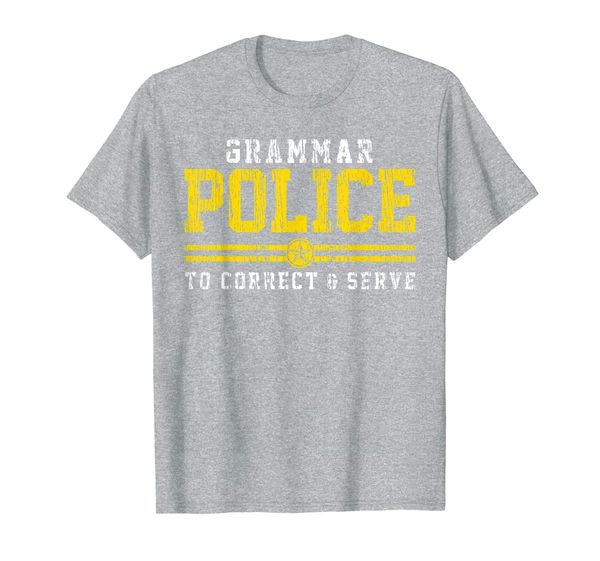 

gammar police t-shirt funny english teacher tshirt gift, White;black
