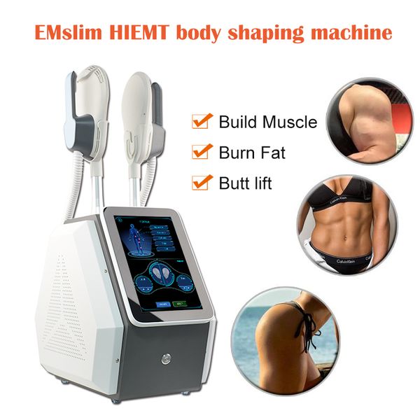 Tragbare 2 Griffe EMS Slim Body Shaping Fitnessmaschine Ästhetik Bau Muskeln Burn Fat Abnehmen Beauty Equipment
