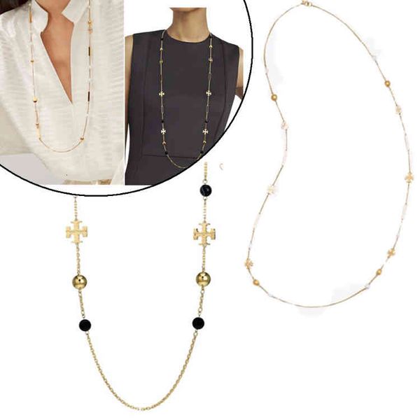 

fashion accessories t series long agate enamel necklace sweater chain, Silver