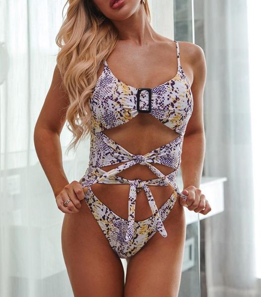 

one-piece suits leopard print swimsuit women swimwear 2021 hollow out bathing suit backless monokini patchwork bodysuit bathers