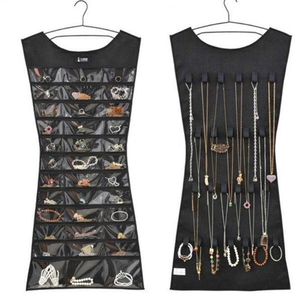 

83*45cm 1pc 30 pocket 24 hanging loop storage bag jewelry holder necklace bracelet earring ring organizer jewelry display