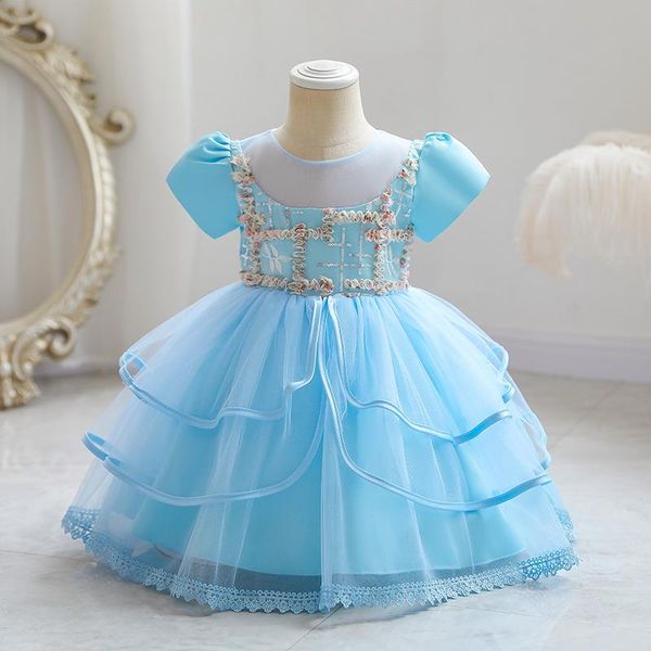 

girl's dresses baby girl wedding lace dress first birthday kids tutu clothes party princess baptism 0-3 year, Red;yellow