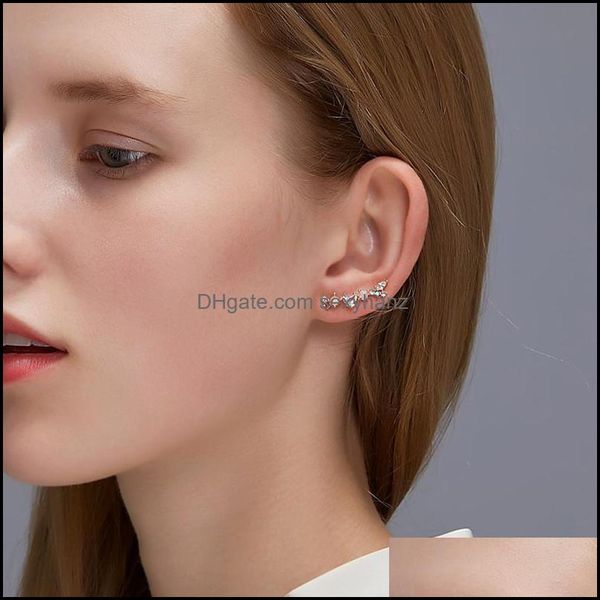 

ear cuff earrings jewelry european women zircon rhinestone geometric copper colorf earring clips female business style skirt dress wear a wo, Silver