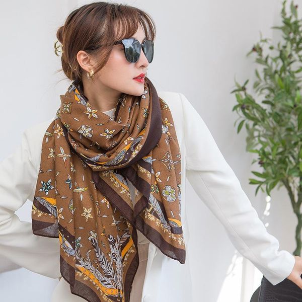 

scarves designer cotton linen silk scarf female foulard bandana long shawls wraps neck lady hijab luxury sunscreen, Blue;gray