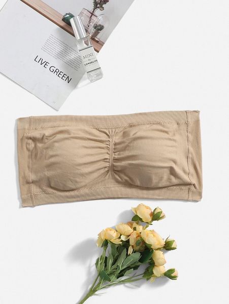 

plus ruched strapless bralette d0dj#, Black;white