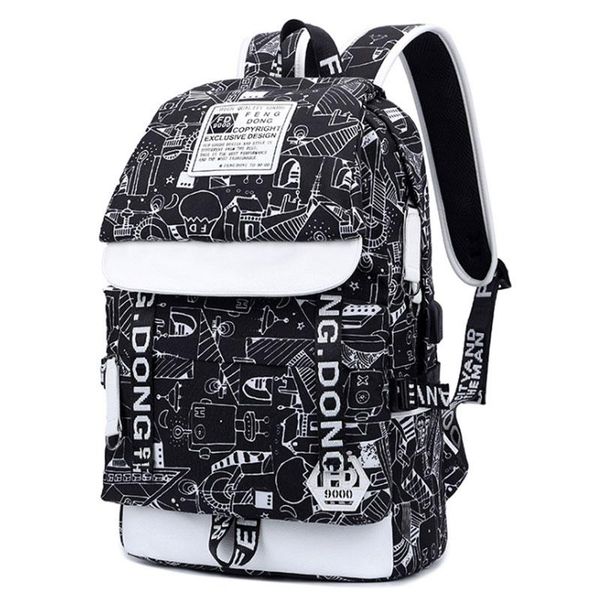 

backpack fanson men external usb charge girls 16" lapschool notebook bag waterproof travel for teens