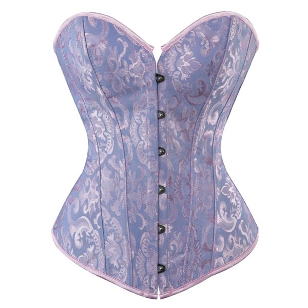 

womens overbust corset busiter lingerie waist cincher jacquard lingerie corsets for women, Black;white