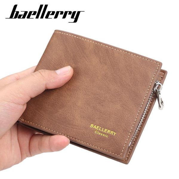 

baellerry small wallets men wallets short men's wallet leather guarantee purse for male coin purse rifd wallet cartera hombre, Red;black