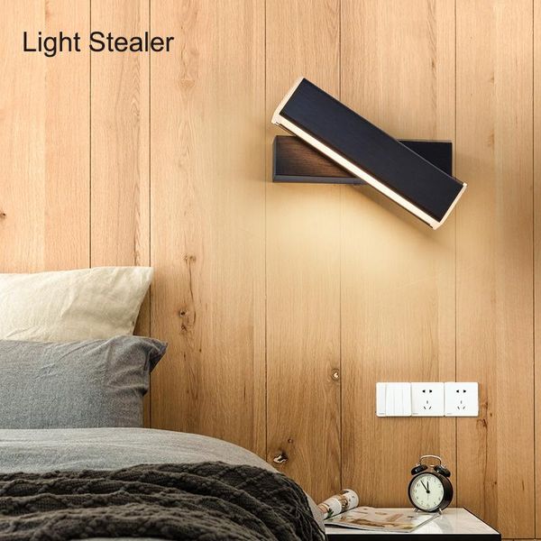 

modern led bedside wall sconce with switch lighting fixture 270 degree rotation adjustable tricolor lamp 6w lamps