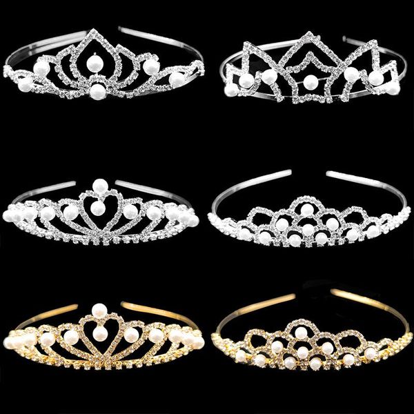 

hair clips & barrettes wedding crown bridal jewelry headdress golden pearl rhinestone accessories ladies gift, Golden;silver