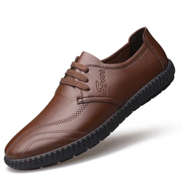 

dress shoes acebuy2 men leather soft driving men's business casual non-slip, Black