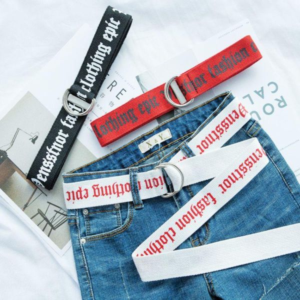 

130cm fashion nylon canvas belts printing thai d ring double buckle, Black;brown