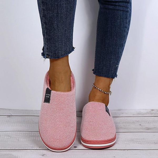 

slippers women's cotton autumn and winter home thick-soled warm plush shoes zapatillas zapatos de mujer, Black