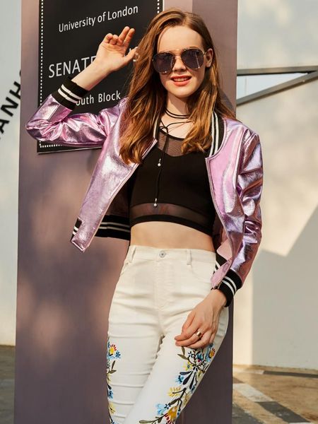 

women's jackets fall women jacket streetwear short zipper patchwork thin long sleeve beauty fashion girls 2021 basic, Black;brown