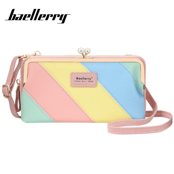 

baellerry new fashion korean women's messenger long wallet multifunctional horizontal mobile phone bag, Red;black