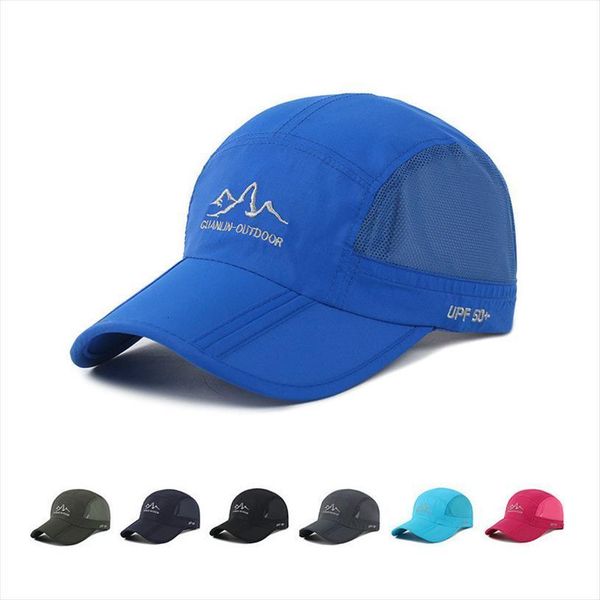 

summer baseball cap quick dry hat sport fashion sun caps breathable ultra thin, Blue;gray