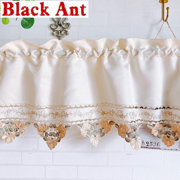 

curtain & drapes american country style short embroidery flower half sheer for cabinet coffee finished window dl-jd996#20