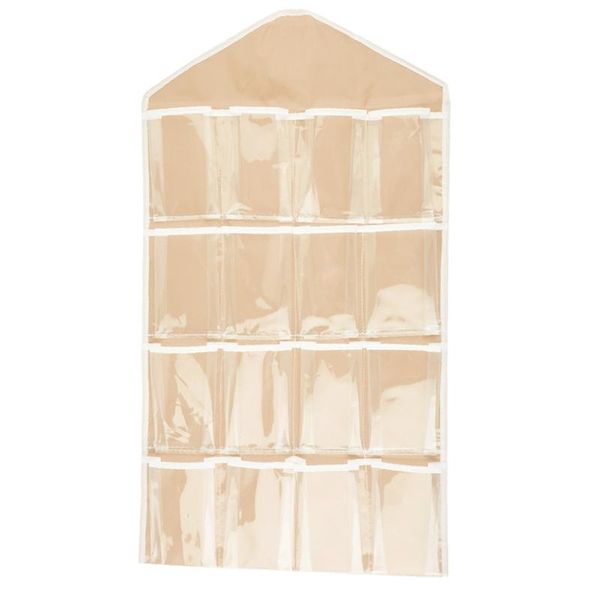 

storage bags wardrobes bag lattice wall hanging closet underwear socks 16 pockets clear over door shoe rack organizer