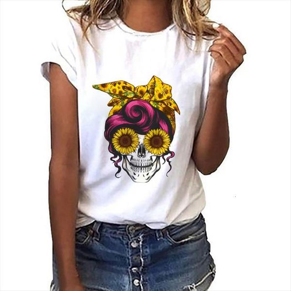 

Summer And Women Fashion Mens T Shirt Vouge Skull Leopard Bandana Harajuku Kawaii Tops Tee, White;black