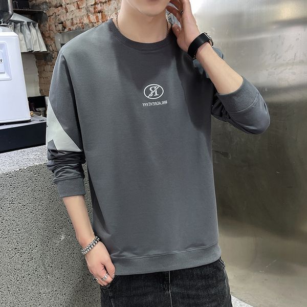 

2021 men's long sved sweater trend loose autumn cloth handsome t-shirt bottomed shirt, Black