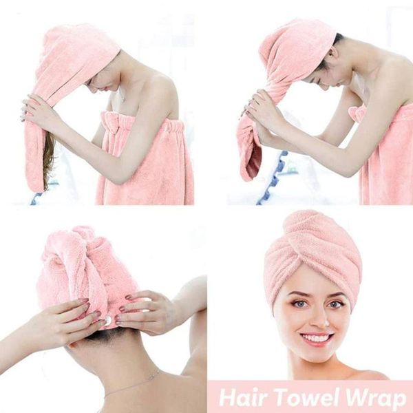 

microfiber hair quick drying towel bath wrap head scarf lady household tools towels bathroom