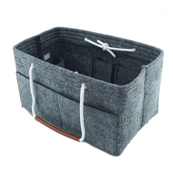 

cosmetic bags & cases multi-pocket felt fabric insert bag purse handbag liner tote organizer1